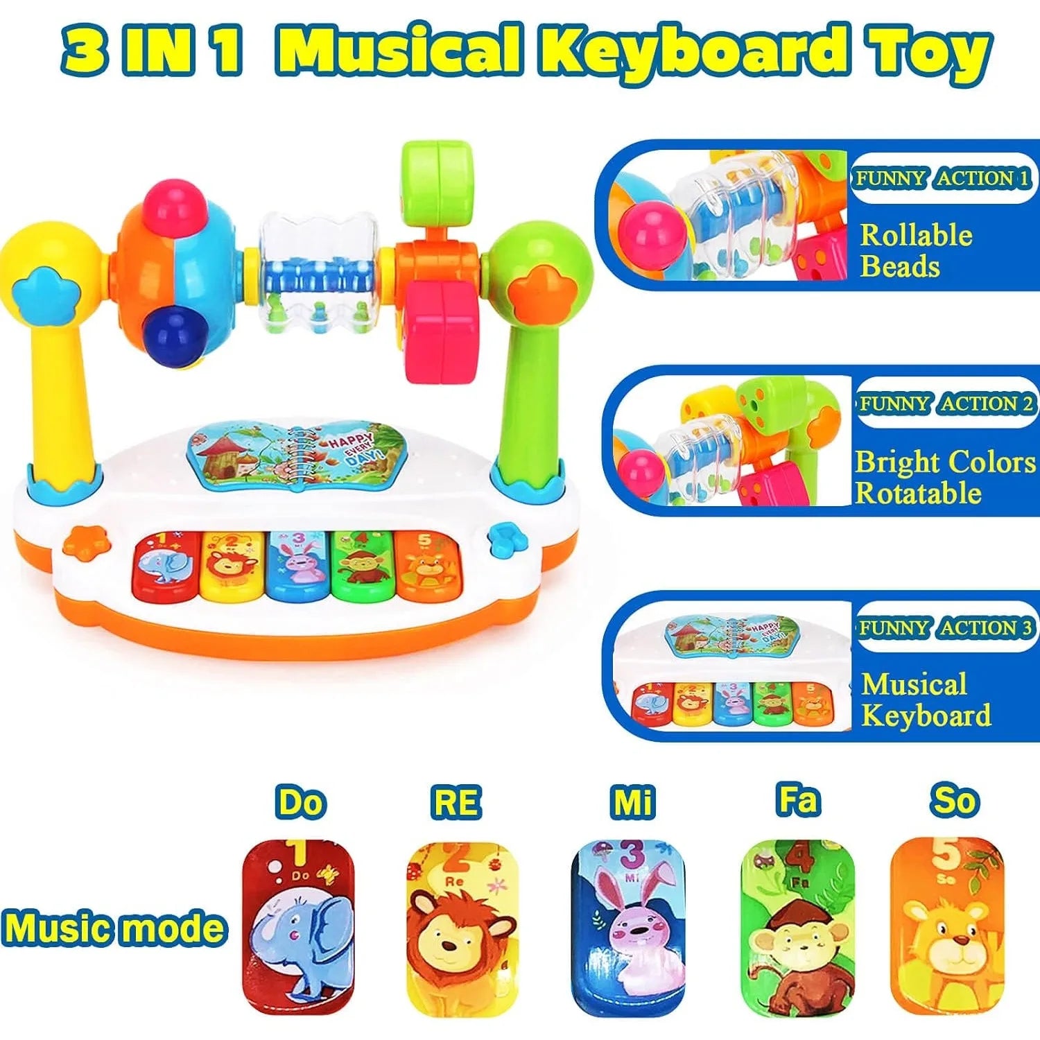 4-in-1 Educational Baby Musical Piano Toy with Learning Modes